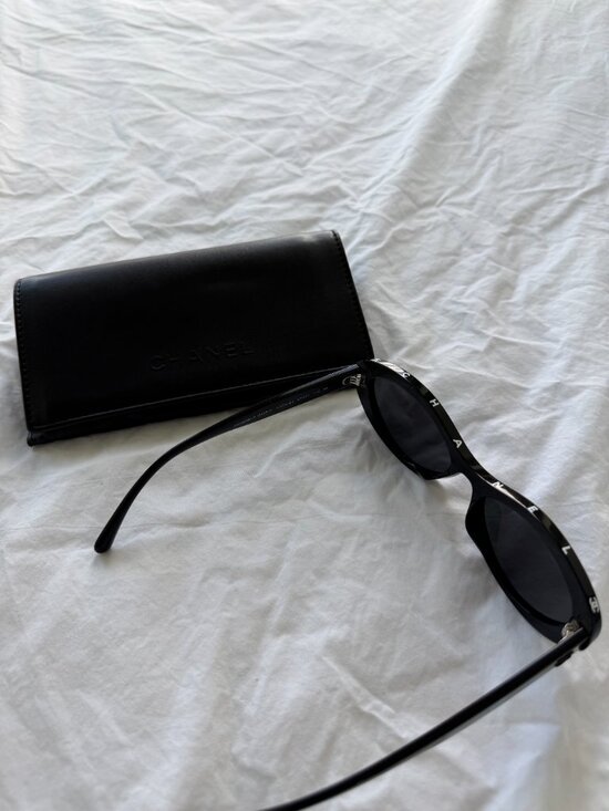 Chanel Acetate Sunglasses - Black White